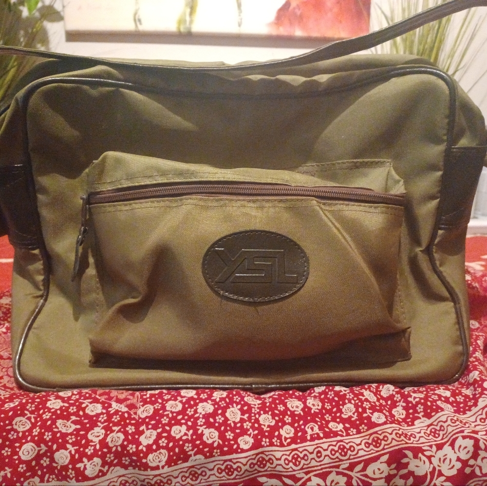Vintage Yves Saint Laurent canvas travel bag